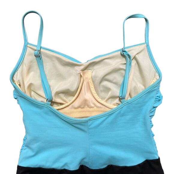 MIRACLESUIT Ruched Colorblock One Piece Swimsuit Bathing Suit SZ 10 - Picture 3 of 13